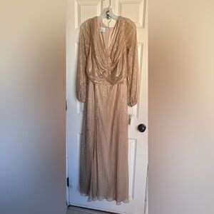 Oleg Cassini Champagne/Gold Shimmer Gown - perfect for Mother of Bride/Groom.